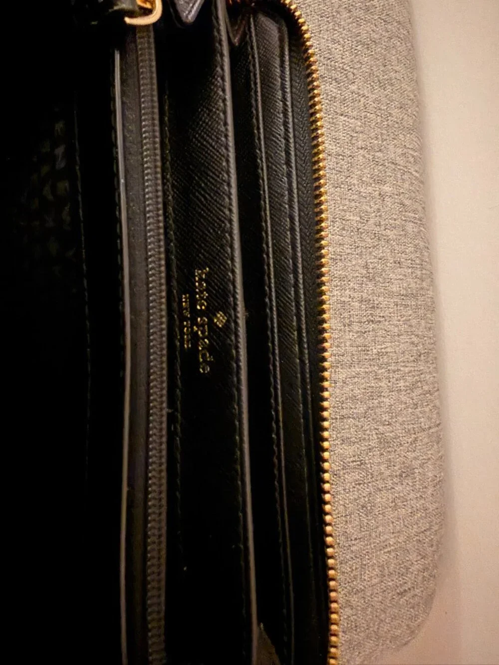Kate Spade Black Blake Avenue Neda with Gold Zipper Zip Around Large Wallet